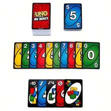 Mattel UNO NO MERCY 特別版卡牌遊戲，派對破冰首選，適合青少年與玩家的競爭趣味遊戲，遊戲玩家禮物，生日、聖誕、萬聖節送禮佳品 - 彩色 - 查看 4