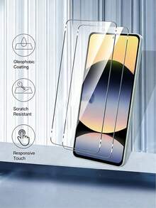 Navigator 5pcs-Fine High-Definition Tempered Glass Screen Protector, Made Of High-Hardness Glass Plate, Layered Reinforced Structure, Uniform And Dense Anti-Scratch And Wear-Resistant Layer. Compatible With Redmi 12/ 12 C/ Note 13 4G/POCO X8pro/POCO X8/ K80 Ultra/ 17promax/ 17pro/ 15 And Other Models - Clear - View 8