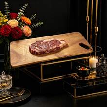 1 Stück Premium Akazienholz Servierbrett, exquisites Steakbrett, rechteckiges Steakbrett, hochwertiges Servierbrett. Speziell für Steak, Fleisch, Gemüse, Obstsalat. Geeignet für Hotel, westliches Restaurant, japanische Küche. - Übersicht 5