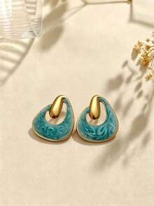 1/2/3/6 Pairs Geometric Pattern Earrings And Pendants, Fashionable Minimalist, Twisted Design Ear Jewelry, Made Of Stainless Steel, Hypoallergenic Pendants, Suitable For Valentine's Day, Christmas And Anniversary Wear - Couple Earrings - Suitable For Daily Commute Wear - Perfect Gift For Her And Him, Also Suitable For Mom, Summer, Valentine's Day Gift, Women's Beach Accessories, Vintage Style. - Multicolor - View 12