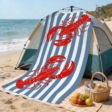 1pc Ultra Soft Lobster Pattern Beach Towel For Beach Pool Party - Vacation Beach Accessory Beach Blanket Pool Towel - Multicolor - View 10