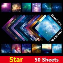 50 Sheets, Starry Sky Folding Paper, 15x15cm (5.9 * 5.9 Inches) Square Double-Sided Origami, Double-Sided Printed Patterns, Special Colored Paper Handmade Paper Constellation Paper - Starry Sky Origami / 50 Sheets - View 9