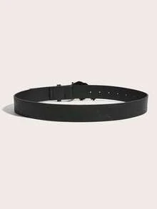 1pc Women's Western Cowgirl Antique Gold Vintage Buckle Printed Leather Belt, Suitable For Daily Wear - Black - View 3