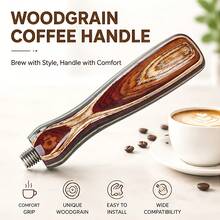 1pc Coffee Portafilter Handle With M10 Screws, Durable Wooden Coffee Filter Handle, Solid Wood Filter Holder Handle, Espresso Coffee Machine Tools, Accessory For Barista - Multicolor - View 2
