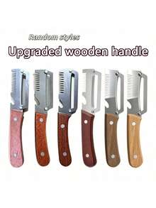 2/1 pezzo Pelapatate e affettatrice in acciaio inossidabile ad alta resistenza con manico in legno e lama spessa, adatta per vari tipi di frutta e verdura, pelapatate e affettatrice multifunzionale, per uso domestico e professionale, utensile da cucina, essenziale per casa e picnic all'aperto, decorazione da cucina, accessori da cucina, forniture da cucina, accessori per la casa, forniture per la conservazione in cucina, essenziali per il campeggio, essenziali per il campeggio, essenziali per le vacanze, decorazione autunnale, decorazione da camera da letto, decorazione natalizia, accessori per il soggiorno, forniture per feste, decorazione di Ognissanti, decorazione per la laurea, forniture per la casa - Multicolore - Visualizzare 13