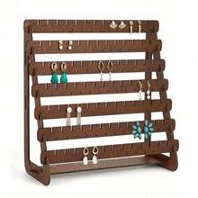 Elegant Vintage Wood Earring Holder Organizer With Removable Trays - Tabletop Display Stand For Studs, Hoops & Dangling Earrings, No Assembly Required, Jewelry Towers - 8-layer Jewelry Rack - View 1