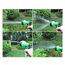 Dark Green Extendable Spiral Hose, 10m And 15m Sizes, Multifunction Nozzle, Seven Spray Modes, Standard 3/8 Inch Connection, Lightweight Body, Resistant To Daily Use For Garden Irrigation, Washing Vehicles, Cleaning Outdoor Spaces - Green - View 5