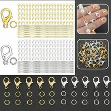 300pcs Lobster Claw Clasp And Jump Ring Set, Includes 100pcs Lobster Clasps And 200pcs Jump Rings, Suitable For Handmade Beading, Spacer Bead Connectors, Pendant Necklace Clips, Bracelet Connectors, Open Rings And Jewelry Making Materials - Lobster Buckle With Open Ring - View 1