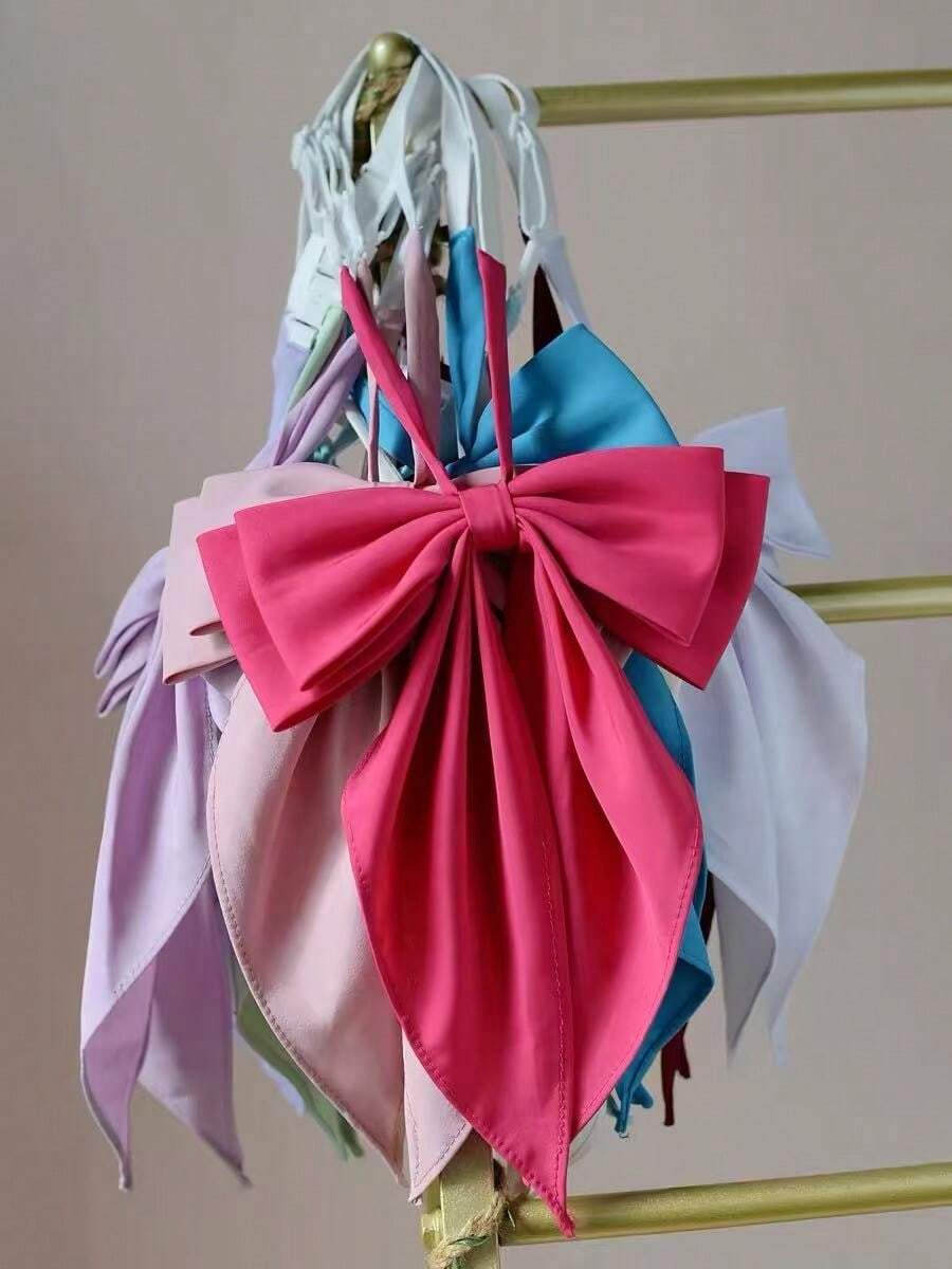 School Student Women's Solid Color Bow Uniform Collocation Fishtail Pink Big Bow JK Elegant - Multicolor - View 1