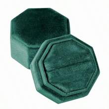 1pc Personalized Octagonal Velvet Ring Box, Customized Letter Combination Ring Holder, Wedding Ring Box, Engagement Ring Box, Anniversary Jewelry Gift Storage Case - Multicolor - View 21