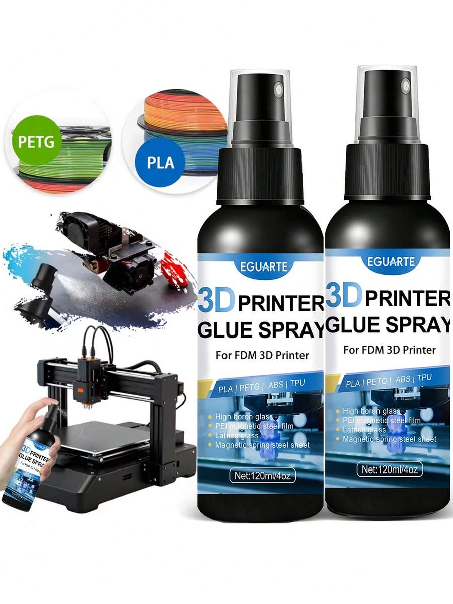 3D Printer Glue Spray Bed Adhesive Strong Grip Printing Glue For PLA PETG ABS TPU FDM 3D Printing Bed Adhesion Spray No Warping High Temperature Resistance Build Plate Adhesive Easy Remove - A - View 1