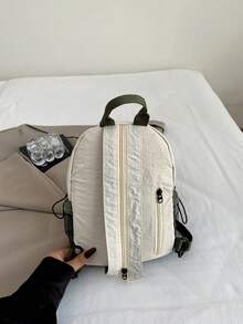 Minimalist Textured Premium Backpack, 2026 Fashion Casual Personalized New Style Women's Summer Fashion Backpack - Yellow - View 8