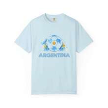 Argentina Soccer Ball Floral Print T-Shirt |   Football Tee - Black - View 8