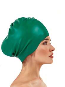 Unisex Oversized Swim Cap, Ponytail Design, Suitable For Long And Thick Curly Hair, Dreadlocks, Braids, Afro Hair, Silicone Material, Keeps Hair Dry, Beach Essential, Beach Accessory, Pool Float - Multicolor - View 29