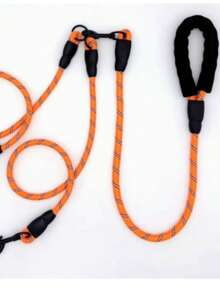 One-To-Two Dog Leash, Outdoor Double-Headed, Golden Retriever, Shiba Inu, Small, Medium, Large Dog P-Chain, Dog Walking P-Rope - Multicolor - View 5