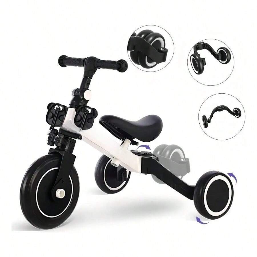 3-In-1 Tricycle For Children | Balance Bike With Pedals, Pink - 白色的 - 查看 1