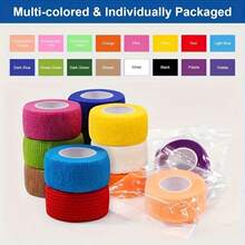 24pcs 2.5cm Different Color Self-Adhesive Sports Bandages, Suitable For Fingers, Wrists, Ankles, Knees, Running, Basketball - Multicolor - View 3