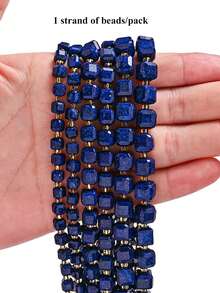 1 Strand 6/8/10MM Natural Faceted Stone Square Lapis Lazuli Loose Spacer Beads For Jewelry DIY Making Bracelet Accessories - Multicolor - View 8