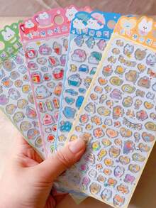 Juego de pegatinas de cristal láser de resina, adecuado para decoración de planificador y manualidades hechas a mano - Multicolor - Ver 2