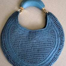 Luxuriöse, croissantförmige gewebte Handtasche, elegantes, hohles Design, Damen-Unterarmtasche, multifunktionale Stroh-Strandtasche, geeignet für den Urlaub, Damenhandtasche. - Rose - Übersicht 6