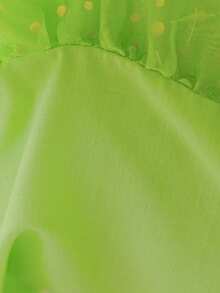 Young Girls Green Cap Sleeve Fairy Tulle Princess Dress, Elegant And For Party - Green - View 10