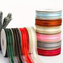 50yd Snow Gauze Ribbon With Fresh Flower Packaging Paper, Bouquet Ribbon, Satin Ribbon, Silk Ribbon, 2.5cm Wide, Cake Wrapping, Gift Floral Material - 50 Yards Gold-edged Ribbon - View 1
