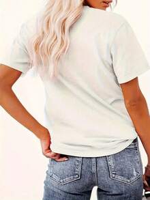 Women's T-Shirt: Short-Sleeved T-Shirt With German Shepherd Print, Durable And Comfortable For Home Or Outdoor Use, Ideal For Casual Wear In The Living Room Or Restaurants. - 黑色 - 查看 8