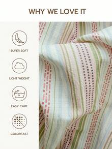 1pc 100% Polyester Bohemian Style Bed Sheet, Bubble Crinkle Texture, Wrinkled Embossed Pattern, Lightweight Solid Color, Comfortable And Breathable Bedroom Decor - Multicolor - View 3