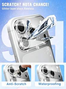 1件裝 (銀色) 17 Pro Max 相機鏡頭保護貼，亮面強化玻璃，相容於 17 Pro、16 Pro Max、15 Pro Max、14 Pro Max、15、14、13、12、11 Pro Max 鏡頭保護貼，9H 硬度，防刮高清相機螢幕保護貼，手機配件，相容於手機殼 - 銀色 - 查看 4