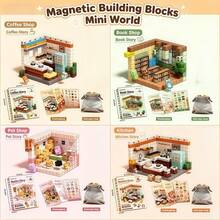 2026 Neues DIY handgemachtes Traumwelt-Themen-Szenen-Magnetbausteine-Set Geschenkbox Kinder pädagogische Montage-Magnetbausteine Puzzle Spielzeug für Jungen und Mädchen Geburtstagsgeschenk Raumdekoration Halloween - Verschiedenfarbig - Übersicht 5
