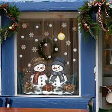 1pc Christmas Window Decal – Featuring Snowmen, Snowflakes, And Elves. Perfect For Decorating Shop Windows Or Glass Doors To Create A Festive Atmosphere In Your Home. Static Cling Sticker. Merry Christmas! - View 5