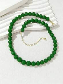 Emerald Green Chic Everyday Versatile Necklace Accessory, Suitable For Women - Emerald - View 9