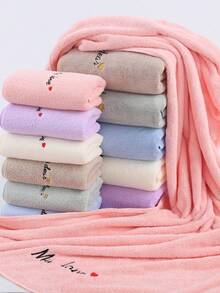1/2 pièces Ensemble de serviette de bain & serviette de main, ultra doux absorbant séchage rapide, pour le lavage du visage & le bain, serviettes en polaire de corail légères, convient pour la salle de bain, la chambre, la maison, l'hôtel, la piscine, le SPA, toutes les saisons - Blanc - Voir 6
