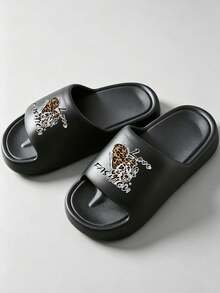 Spring/Summer Minimalist Versatile Thick Sole Sandals, Comfortable Sole For Long Wear Without Fatigue, Easy To Clean, Suitable For Indoor And Outdoor Use, Unisex Couple Style, Perfect For Birthday And Housewarming Gifts - Black - View 4