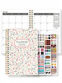Trees 2026–2028 24 Monthly Planner, 1 Of 2 Year Weekly & Monthly Calendar Planner,Includes Monthly Overviews With Notes,Perfect Planner For Productivity, Appointments & Goal Setting, Back To School Supplies Office Desk Accessories - Pink - View 12
