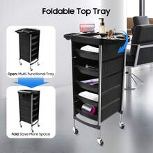 Beauty Salon Trolley Hair Spa Rolling Hairdressing Storage Cart Drawers - A - View 5
