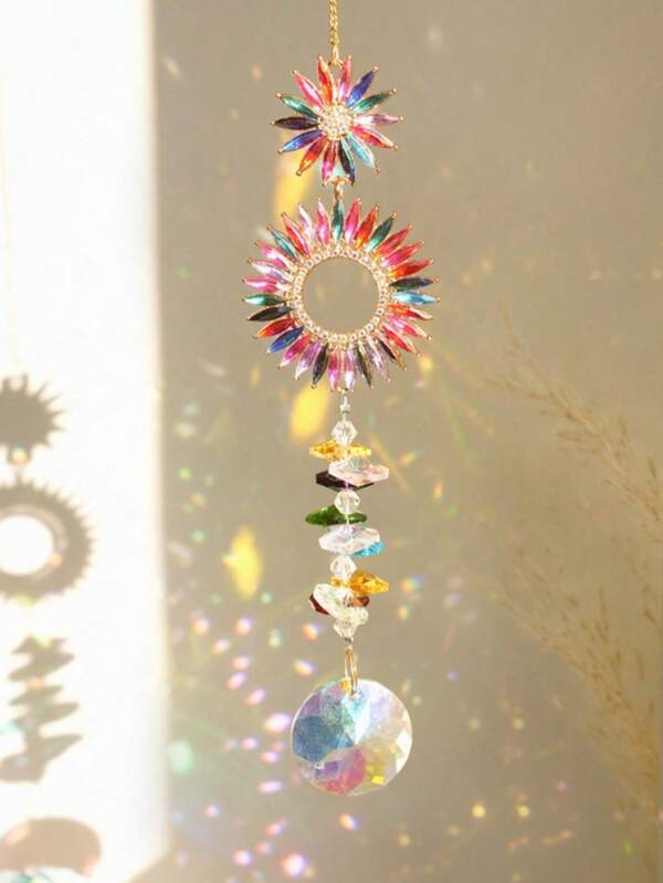 Colorful Diamond Crystal Prism Hanging Ornament, Suncatcher Rainbow Maker Window Hanging Decor, Ideal Decoration For Garden, Outdoor, Home, Bedroom, Wall & Room, Perfect Gift For Birthday, Graduation, Mother's Day, Valentine's Day & Christmas