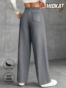 Hidkat Pantalones casuales de pana con cordón en la cintura para mujer, adecuados para uso diario casual y al aire libre, deportes de primavera/otoño e invierno - Gris - Ver 4