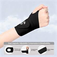 1pc Thin Breathable Invisible Wrist Support Band, Adjustable Hook And Loop Pressure Wrist Guard, Suitable For Sports Fitness Basketball Workout, Unisex Left And Right Hand, Can Be Worn Under Clothes For Daily Use - Multicolor - View 9