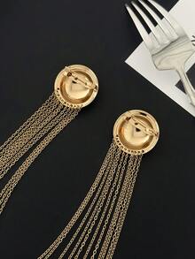 1pc Elegant Fashion Geometric Metal Thin Chain Multi-Layer Tassel Stackable Charm Jewelry Brooch Pin Clothing Chain Luxurious Light Luxury Wedding Banquet Vacation Party Casual Street Photography Women Couple Holiday Birthday Versatile Brooch Gift - Brooch - View 12