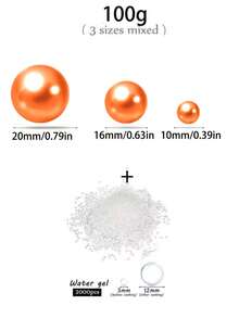 200g Artificial Floating Non-Porous Pearls For Vase Filler, 10mm/16mm/20mm Mixed Sizes, Used For Vase Decoration, Wedding Decor, Vase Filler, Floating Candle Decoration, Home Center Table Decor, Suitable For DIY Wedding, Birthday, Theme Party, Valentine's Day Decor, Halloween Decor And Christmas Centerpiece Decoration (Includes Water Beads) - Burnt Orange - View 10