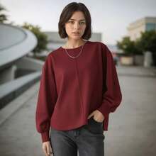 10種尺寸 (XXS-5XL) 多尺寸燈籠袖針織上衣縫製圖案，女性縫製圖案，適合初學者的簡易縫製圖案，1:1女性服裝縫製圖案套裝，附彩色高清圖片說明 - CL0267 - 查看 7