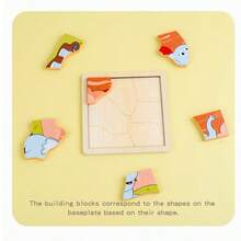 Children's Wooden Early Education Creative 3D Puzzle Board Ocean Animal Assembly Blocks Educational Fun Toy - Multicolor - View 9