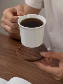 1/2/3/4 st underlägg i valnötsträ, nyckelförvaring för entré, skyddar skrivbordet, modernt och slitstarkt, rund bas i massivt trä, värmeisolering för kaffekopp, passar för matsal, vardagsrum, kontor och kök - Kaffebrun - Visa 5