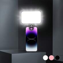 No 015062149-0001 1pc Adjustable 3-Color Selfie Ring Light, Suitable For Phone, Camera, Video Conferencing, Live Streaming, Laptop, Makeup And Selfie, With Clip, Portable Mini LED Light, USB Rechargeable, Phone Fill Light Mini Portable Pocket Light Selfie Timer Handheld RGB Photography Fill Light Beauty Shooting Influencer Live Streaming Light - Fill Light - View 2