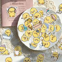50pcs Yellow Duck Cartoon Stickers, Waterproof Vinyl Stickers, Suitable For Water Bottles, Laptops, Phone Cases, Journals, Scrapbooks - A - View 5