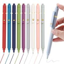 Morandi Color Low Center Of Gravity 5pcs Neutral Pens, Retro Clickable Gel Pens For Journaling, Students, Exams, Office And Business, Black - Sets - View 2