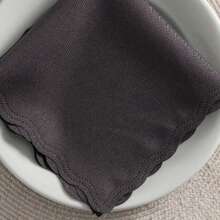 Fabric Napkin Set Of 10 Oxford Laser Finish - Abu-abu Grafit - View 2