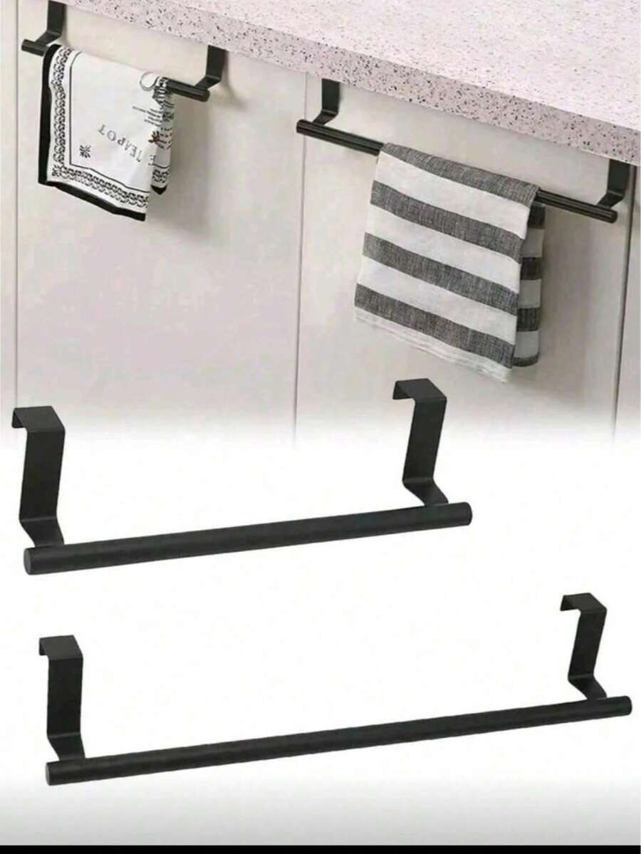 1pc Single Rod Towel Rack, Cabinet Door Towel Bar, Drill-Free Towel Bar, Kitchen Storage Rack, Kitchen Supplies, Storage Rack, Hanging Rack, Kitchen Tools, Can Neatly Hang Dishcloths, Cleaning Cloths And Small Kitchen Tools Inside Kitchen Cabinets - Multicolor - View 1