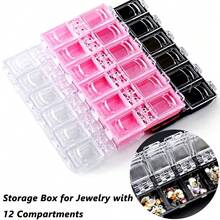 12-Grid Nail Decoration Storage Box, Nail Studio Nail Container, Transparent Box, Can Store Fake Nails, Nail Additions, Portable Container, Nail Decoration Storage Box - Multicolor - View 6